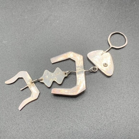 Articulated Fish Pendant Made in Peru 925 Sterling Silver Wearable Art Jewelry - Picture 4 of 6